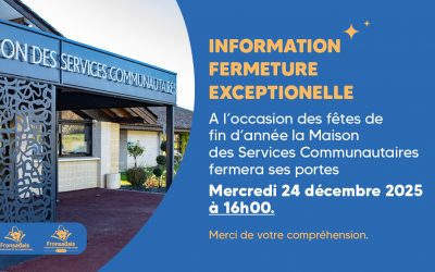 Fermeture exceptionnelle pour Noël